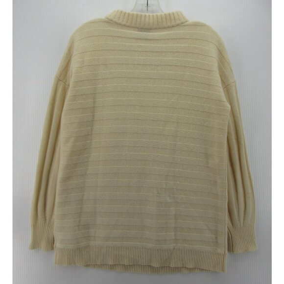 Theory Sweater Medium Cashmere Pullover Ribbed Striped Preppy * - Picture 6 of 11